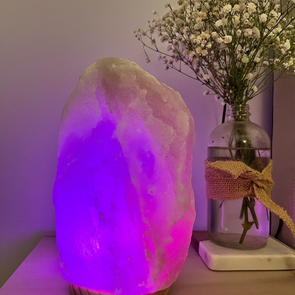 LED Color Changing White Salt Lamp with USB Cord
